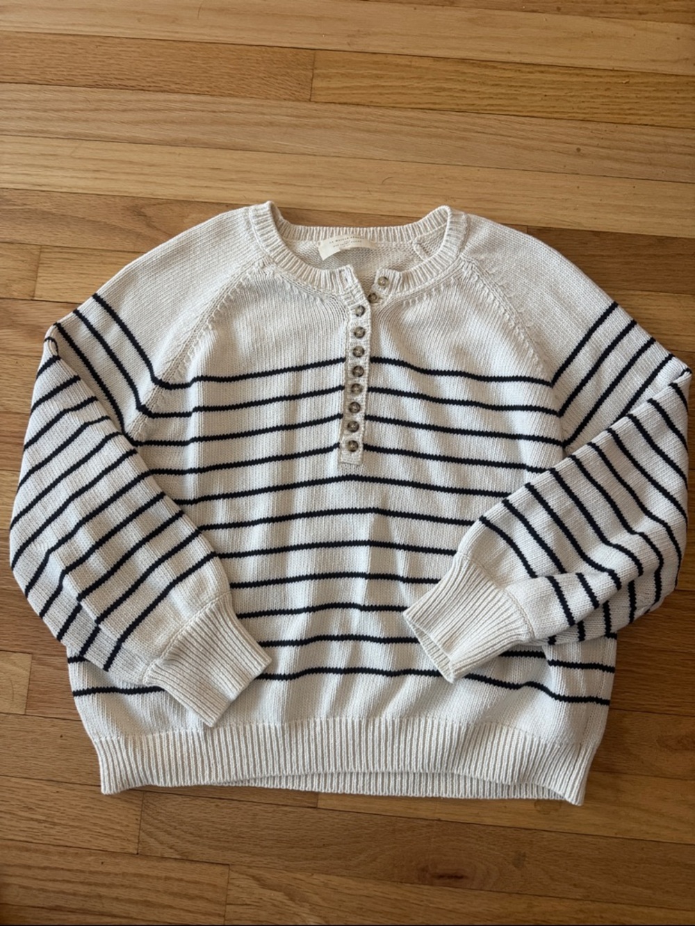 Sezane Leontine Sweater Jumper Cream & Navy